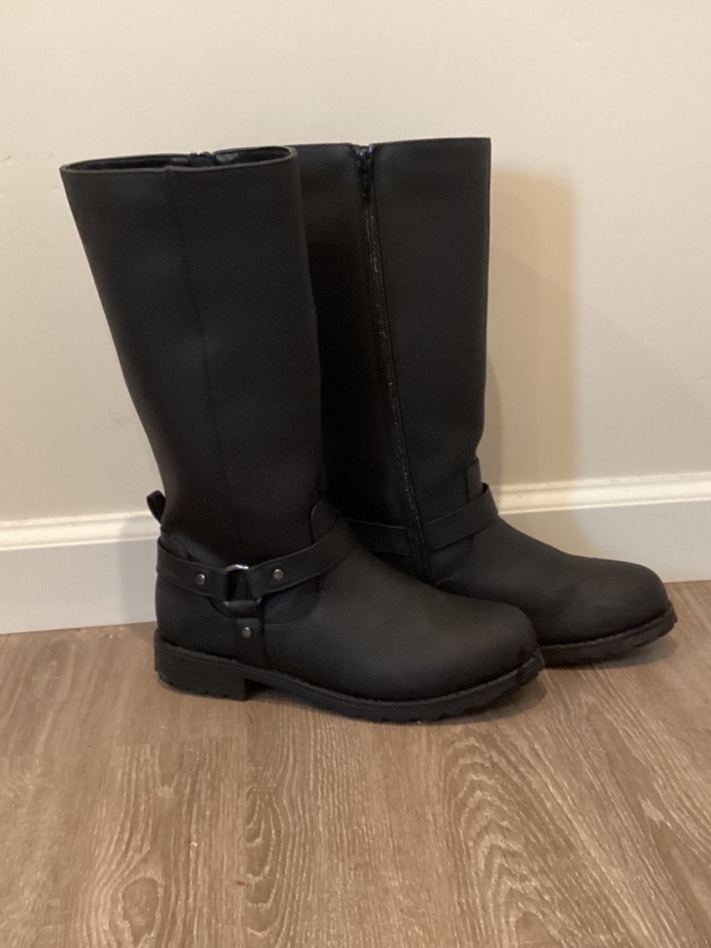 PLACE boots, high, leather, riding boots, size 6 kids.